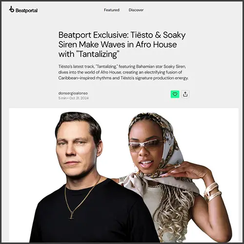 tiestosoakysirenbeatportal Tiësto, Soaky Siren, Beatportal, News