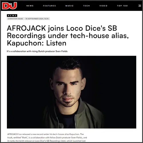 locodicedjmag Afrojack, Loco Dice, Kapuchon, SB Recordings, News