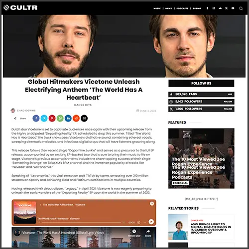 vicetonecultr Vicetone, CULTR, News