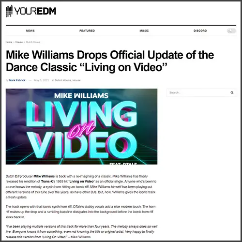 mikewilliamsyouredm Mike Williams, Youredm, News