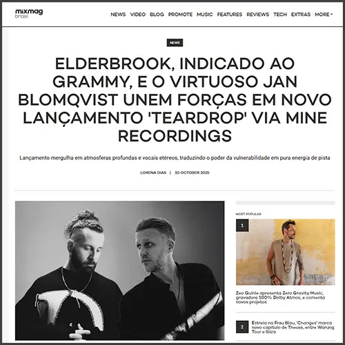 elderbrookjanblomqvistmixmagbrazil Elderbrook, Jan Blomqvist, mixmag Brasil, News