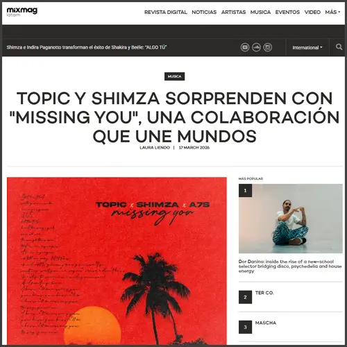 topicshimzaa7smixmaglatam Topic, Shimza, Mixmag latam, News