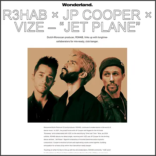 r3habvizejpcooperwonderlandmagazine R3HAB, VIZE, JP Coper, Wonderland, News
