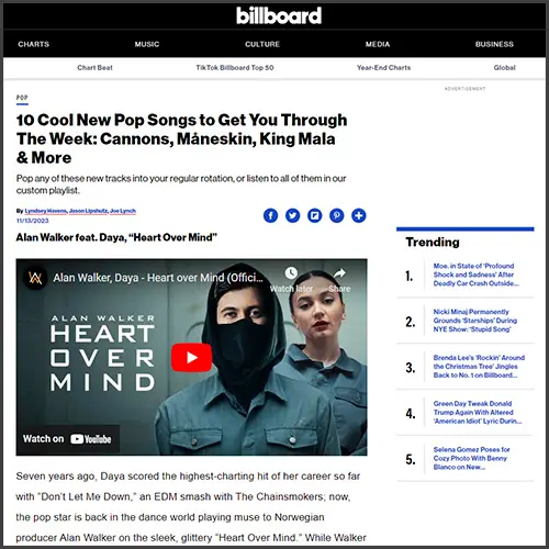 alanwalkerbillboard Alan Walker, billboard, News