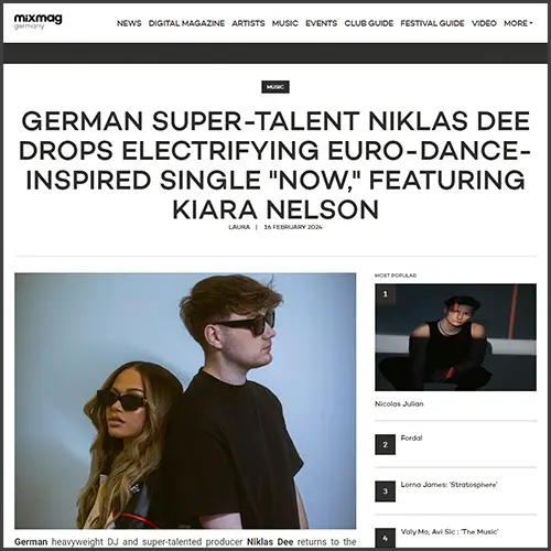 niklasdeekiaranelsonmixmaggermany Niklas Dee, Kiara Nelson, mixmag Germany, News