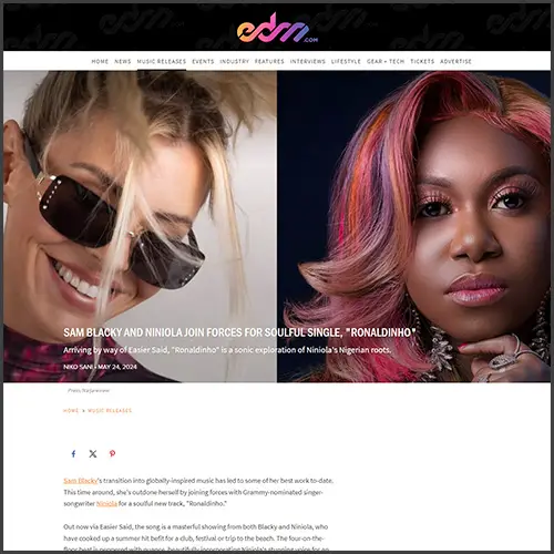 samblackyniniolaedmcom Sam Blacky, Niniola, edm.com, News