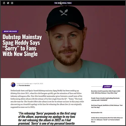 spagheddythenocturnaltimes Spag Heddy, Nocturnal Times, News