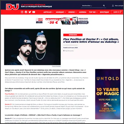 doctorpfluxpaviliondjmagfrance Flux Pavilion, Doctor P, DJ Mag France, News