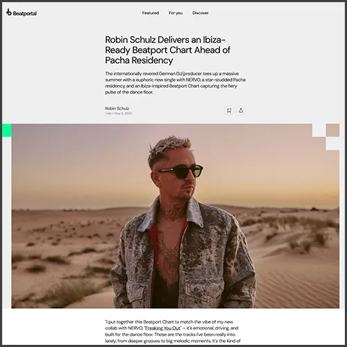 robinschulzbeatportal Robin Shulz, Beatportal, News